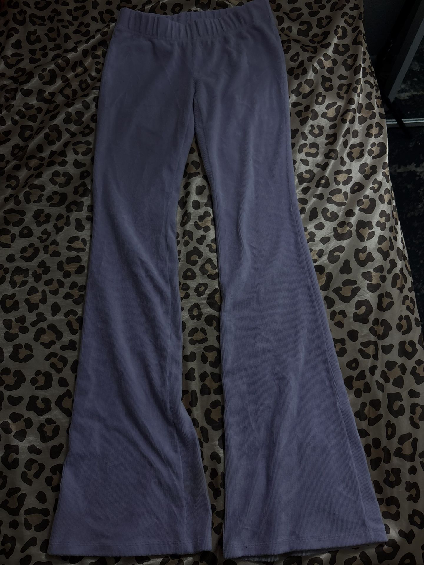 Lilac Velvet Flare Leggings