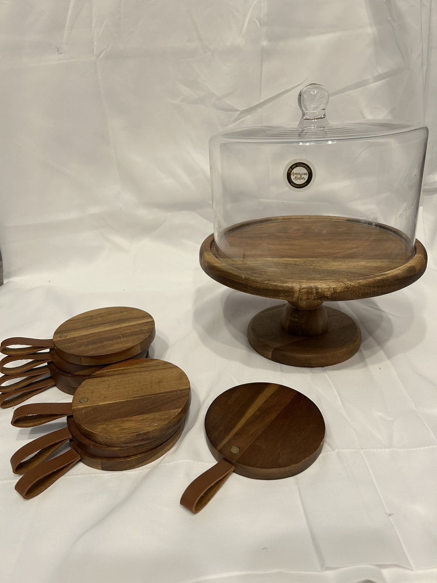 Wooden Cake stand And Coasters