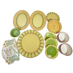 Pfaltzgraff Secrets of Pistoulet Dinnerware Lot 12 Piece Mixed Set Yellow Green