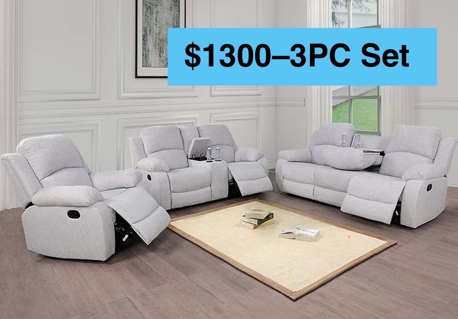 π₯FREE DELIVERYπ₯Brand New 3PC Reclining Sofa Loveseat Chair Set