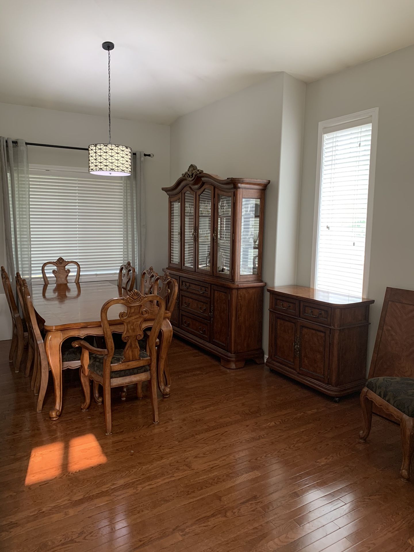 Dining table, hutch and buffet