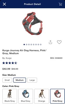 Like new Kurgo Journey Air Dog Harness - MEDIUM