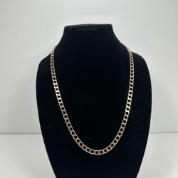 14K Diamond-Cut Flat Curb Chain (Squared Cuban Style) - 7mm / 26" /50g