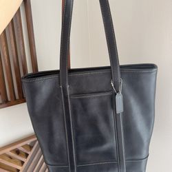 Coach Black Leather Hampton Tote 2003