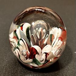 10.55 oz Paperweight. 7.5” circumference. 2.5” tall and wide. No chips or scratches .