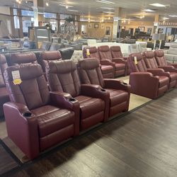 3Pcs Red Leather Recliner Set 💥Dropped Down From $2000 To 1000 