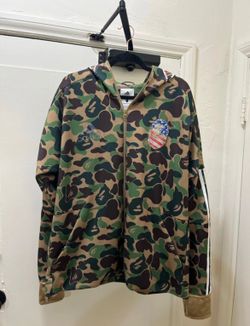 BAPE x Adidas camo zip up hoodie in XL