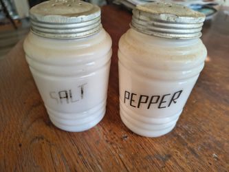 Vintage Milk Glass Salt and Pepper Shakers