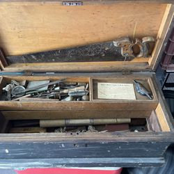 Antique Tool Chest And Tools