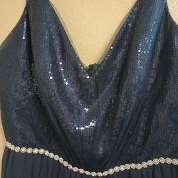 WHITE Vera Wang Navy Blue And Silver Fancy Dress