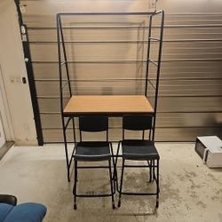 Ikea Bar Height Table With Two Black Bar Height Chairs