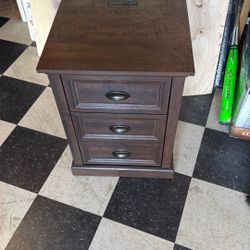 Three Drawer Nightstand Side Table