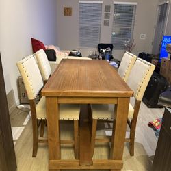 Counter-height table and four chairs 