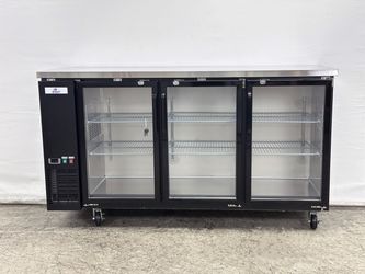 NSF 72 ins Beer Bar Glass Door Refrigerator Black case UBB24-72G