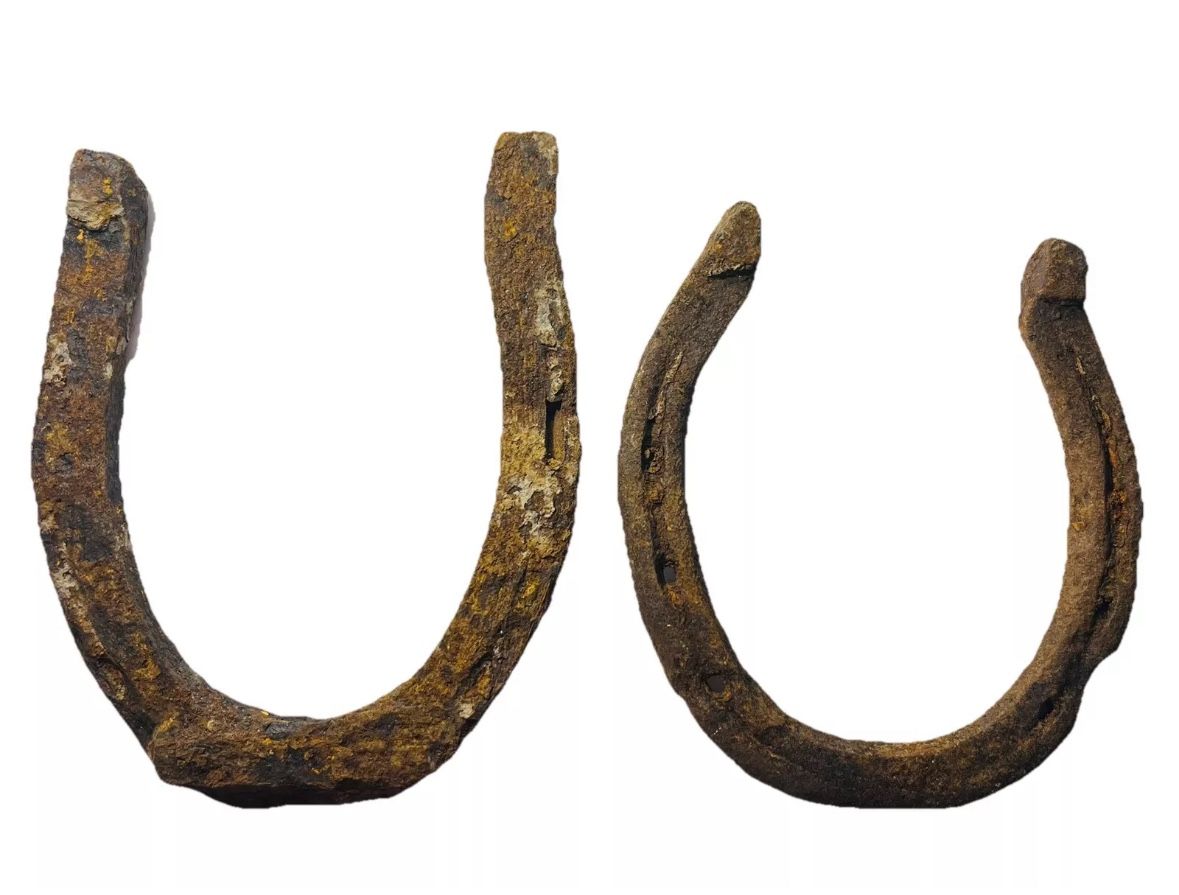 Set Of Horseshoes Vintage Lucky Charm Rusted As Found Display Farm Prop
