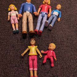 6 PC Fisher Price Doll House People Bendable 