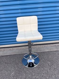Modern White Faux Leather Adjustable Swivel Bar Stool 3 in stock $30 each