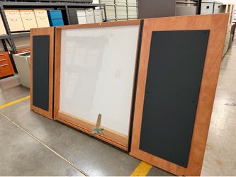 Dry Erase Board with Cabinet and Tack Boards