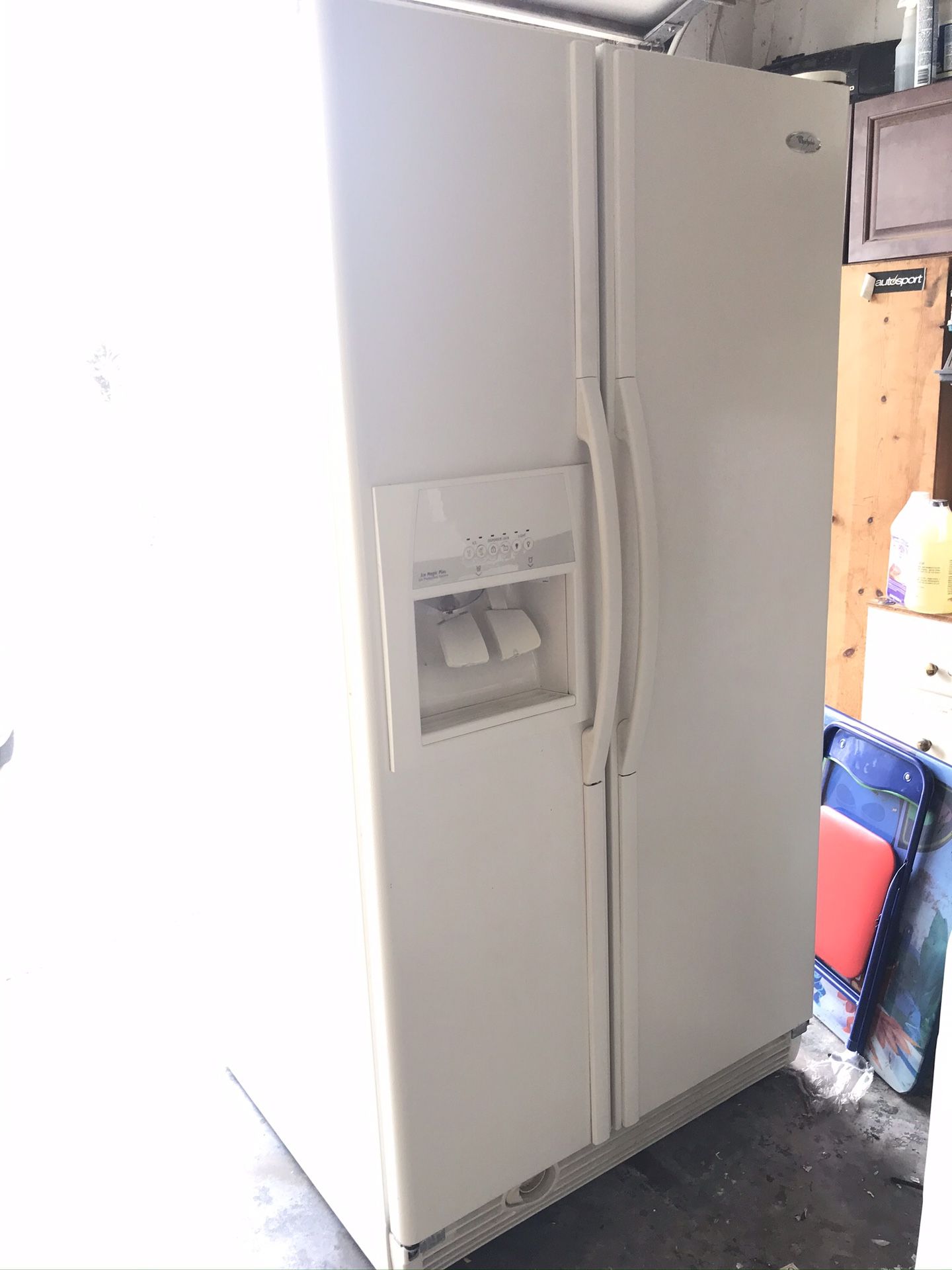 Whirlpool White Refrigerator (side by side)