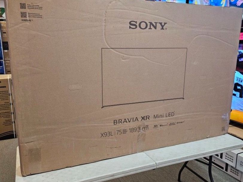 75 Tv Sony Mini Led Smart 4K Hdtv X93CL $55 Down On Financing Free Delivery