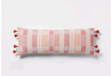 14"x36" Boho Woven Jacquard Oversized
Oblong Decorative Pillow