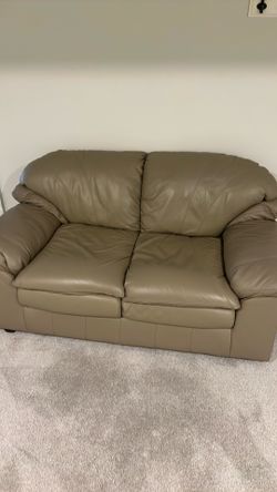 Leather loveseat