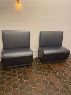 Pair of high quality vinyl benches banquets