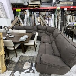 Brown Fabric Recliner