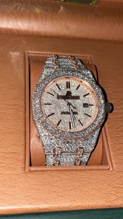 Iced Out AP Style Watch – Full Moissanite Micro Pavé – Bust Down