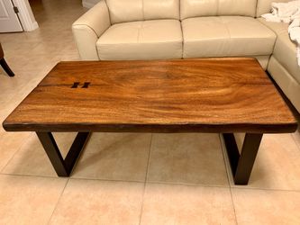 Live Edge Wood Coffee Table with Butterfly Joint