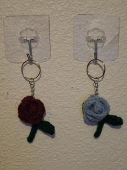 Crochet Rose Keychains
