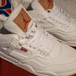 Levi's x Air Jordan 4 White Denim Sneakers size 10.5