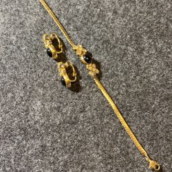 Avon Bracelet And Clip Earrings 