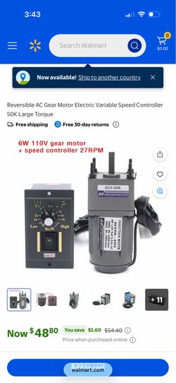 Geared AC motor with AC Motor controller