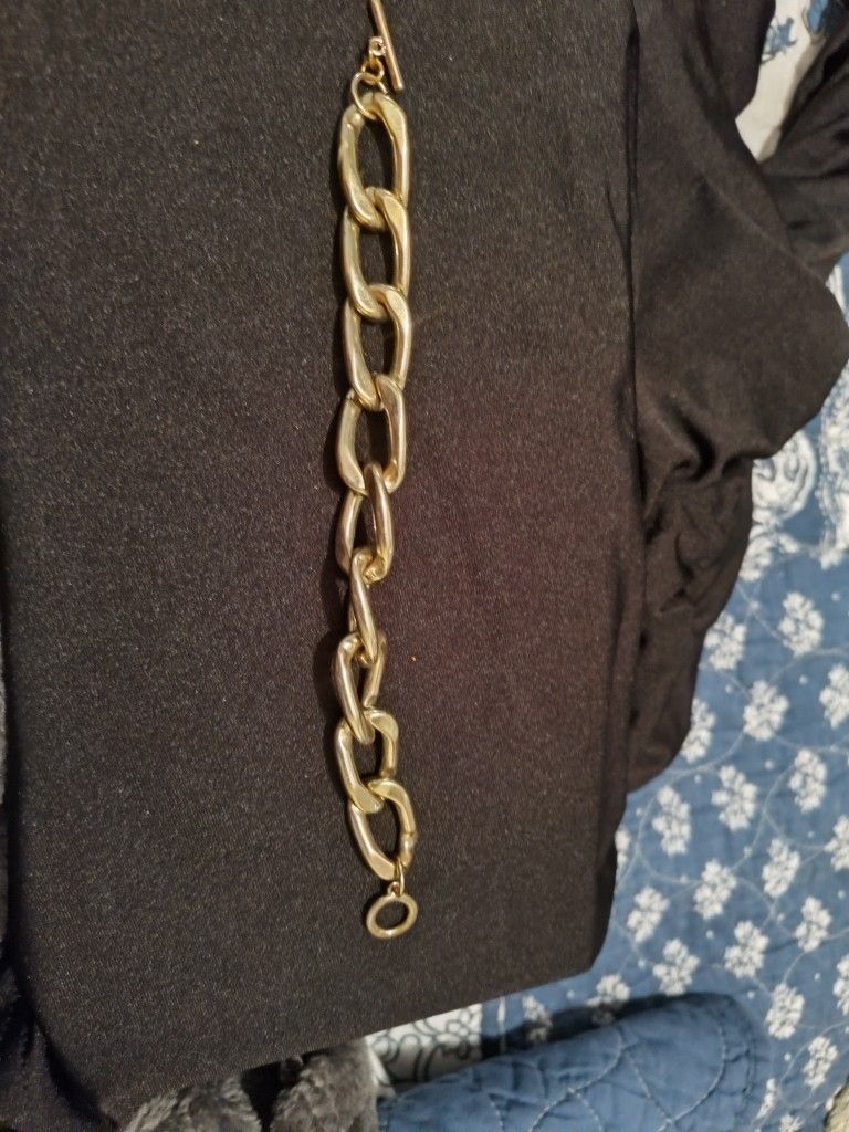 Unbranded Vintage Chunky Gold-Tone Chain Bracelet Toggle Latch