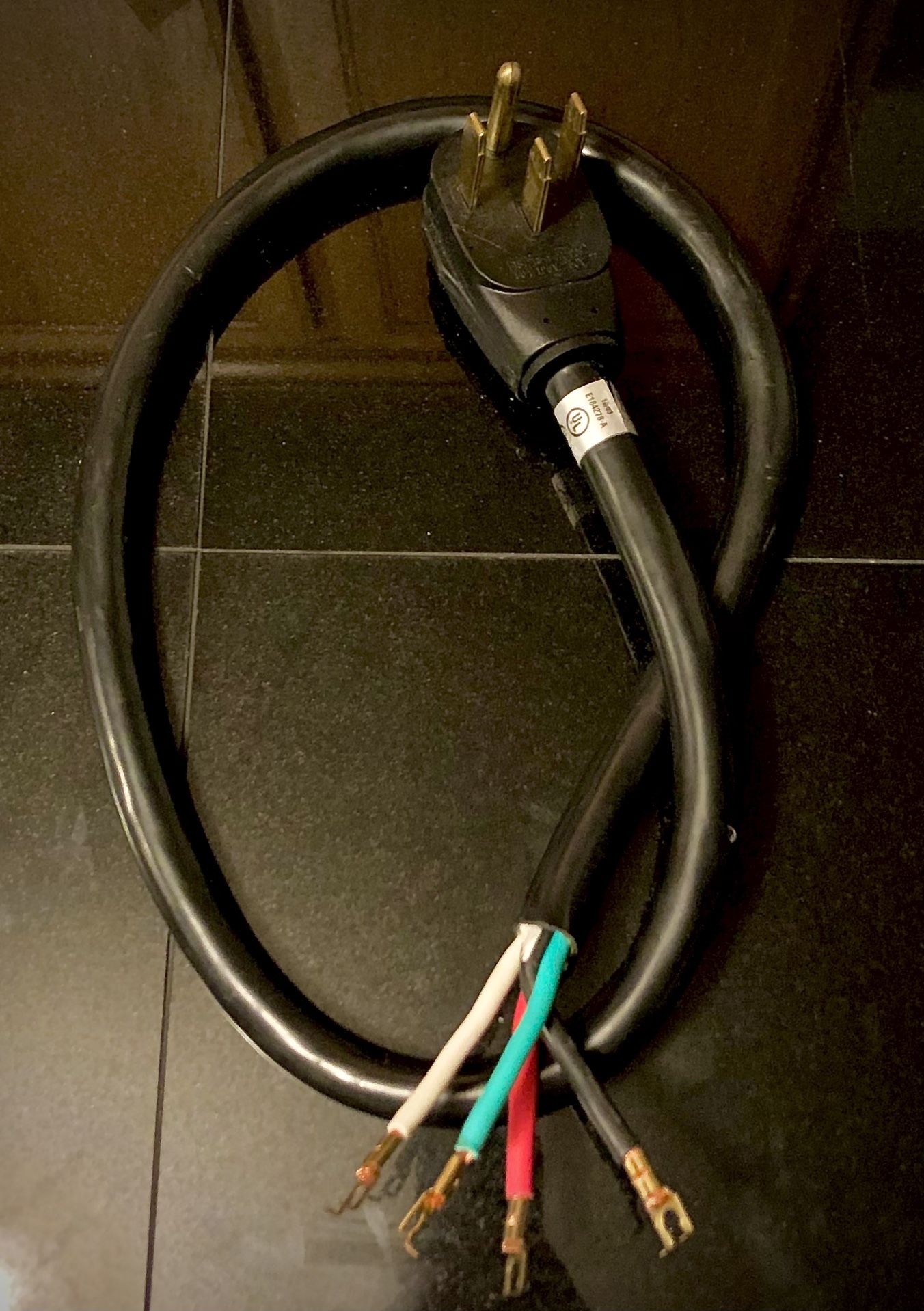 48” 6 Gauge 240v Electrical Power Cord - 4 Wire