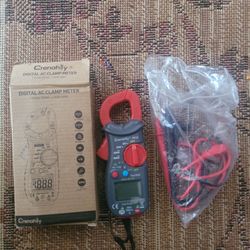 AC DC Digital Clamp Multimeter Voltmeter Ammeter, Ohmmeter Volt Tester LCD Meter, for Automotive and Household Electrical Problems