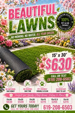 Brand new turf 15x10 $215 firm artificial turf artificial grass