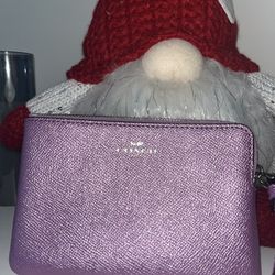 Coach Metallic Purple Wristlet