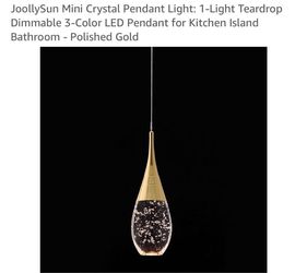 JoollySun Mini Crystal Teardrop Pendant Light Gold