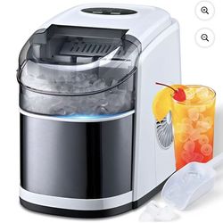 Ice Maker Countertop Machine with Self-Cleaning Function，26LBS in 24 Hours, 9 Ice Cubes Ready in 6 Mins, Compact Ice Cube Maker with Ice Scoop & Baske