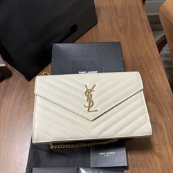 YSL LARGE WALLET ON CHAIN 