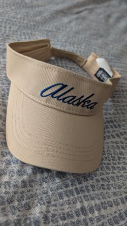 NEW Alaska Embroidered Visor - Khaki Tan, Adjustable, 100% Cotton