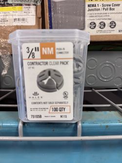 Halex 3/8 in NM Push-In Connector, Contractor Clear Pack