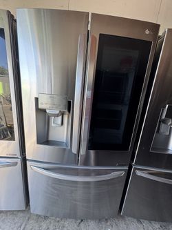 lag 3 Door Stainless Steel Refrigerator Instaview 36 Inch Wide