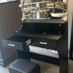 Girls Black Vanity with Seat