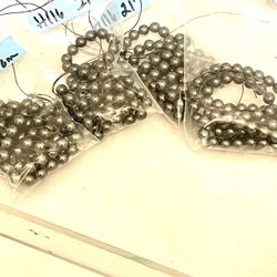 Lot Of Gray Glass Pearls 21”