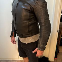 Leather Motorcycle Jacket And Boots