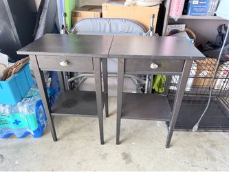 2 Black nightstands/ tables