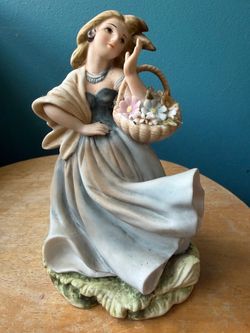 Girl with Flower Basket Figurine